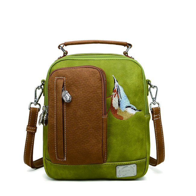 Hi-di-Hi 'Little Climber' Crossbody Bag L.Green/Cognac LCL03