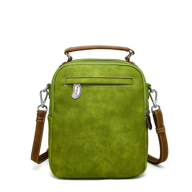 Hi-di-Hi 'Little Climber' Crossbody Bag L.Green/Cognac LCL03