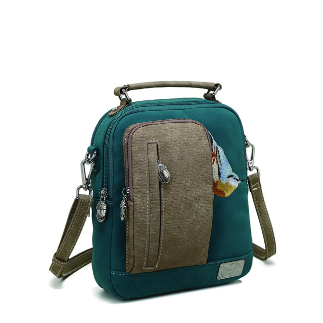 Hi-di-Hi 'Little Climber' Crossbody Bag Petrol/Beige LCL02