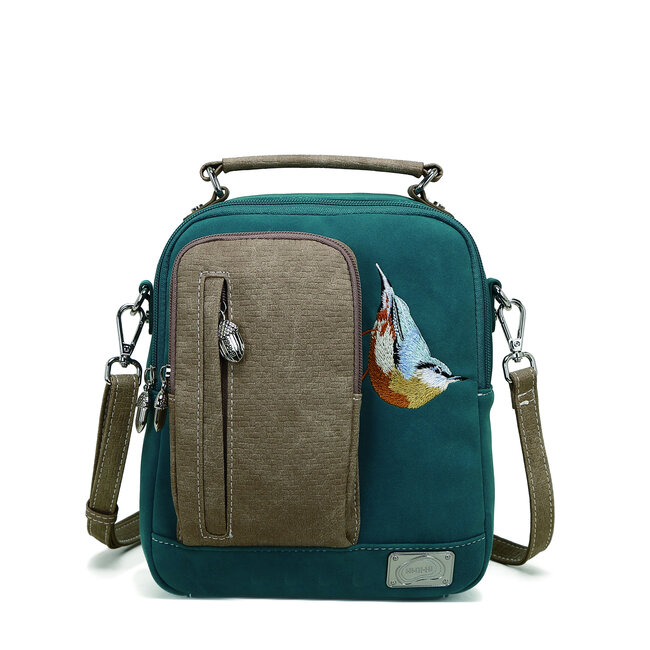 Hi-di-Hi 'Little Climber' Crossbody Bag Petrol/Beige LCL02