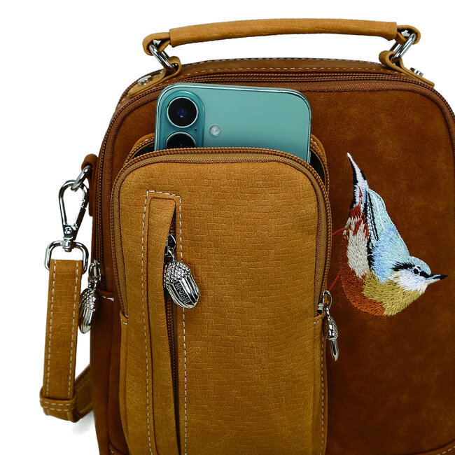 Hi-di-Hi 'Little Climber' Crossbody Bag Cognac/Peach LCL01