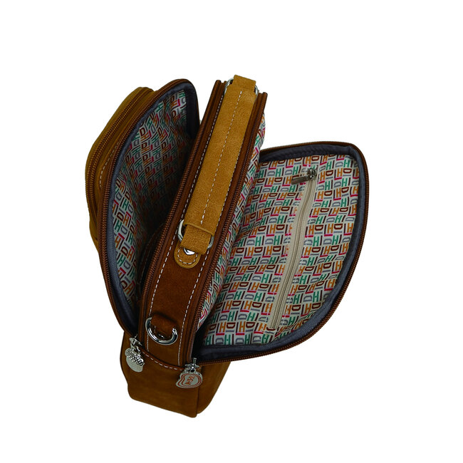 Hi-di-Hi 'Little Climber' Crossbody Bag Cognac/Peach LCL01
