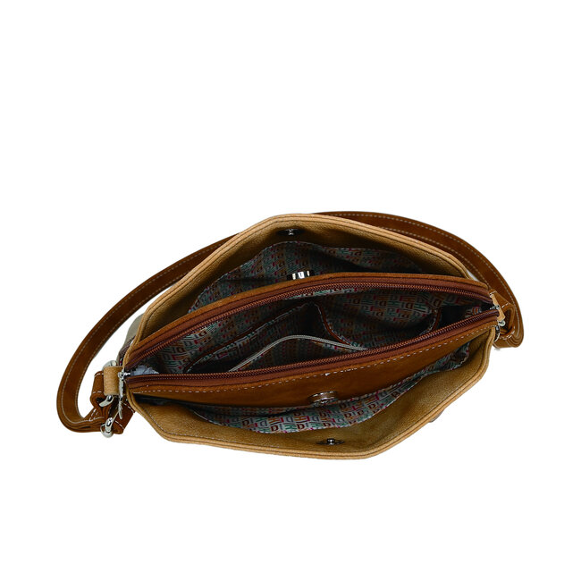 Hi-di-Hi 'Whistle' Schoudertas Peach/Cognac/Orange/Beige WH08