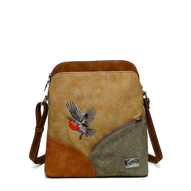 Hi-di-Hi 'Whistle' Schoudertas Peach/Cognac/Orange/Beige WH08