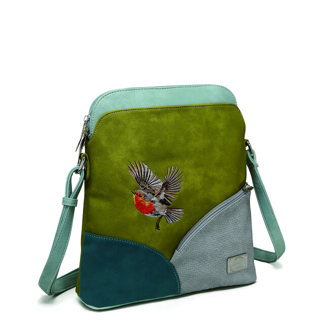Hi-di-Hi 'Whistle' Schoudertas L.Green/L.Blue/Petrol/L.Grey WH07
