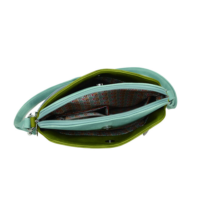 Hi-di-Hi 'Whistle' Schoudertas L.Green/L.Blue/Petrol/L.Grey WH07