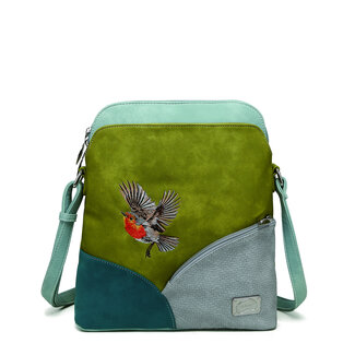 Hi-di-Hi 'Whistle' Schoudertas L.Green/L.Blue/Petrol/L.Grey WH07