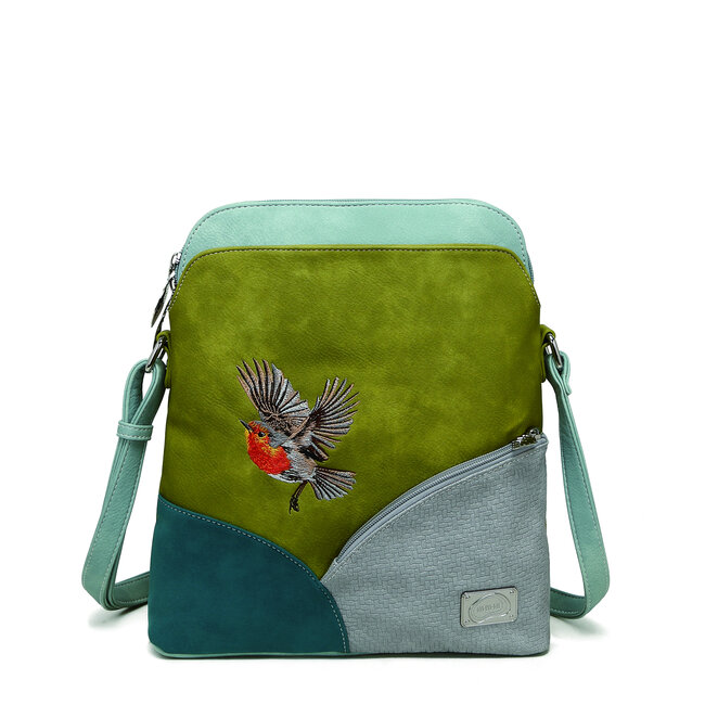 Hi-di-Hi 'Whistle' Schoudertas L.Green/L.Blue/Petrol/L.Grey WH07