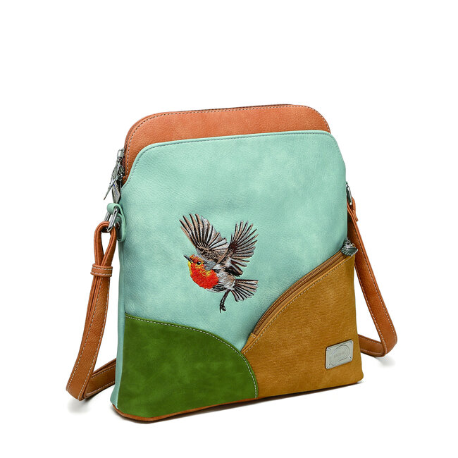 Hi-di-Hi 'Whistle' Schoudertas L.Blue/Orange/Green/Peach WH06