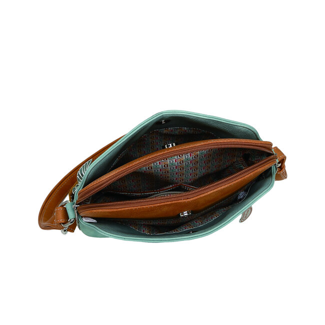 Hi-di-Hi 'Whistle' Schoudertas L.Blue/Orange/Green/Peach WH06