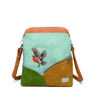 Hi-di-Hi 'Whistle' Schoudertas L.Blue/Orange/Green/Peach WH06