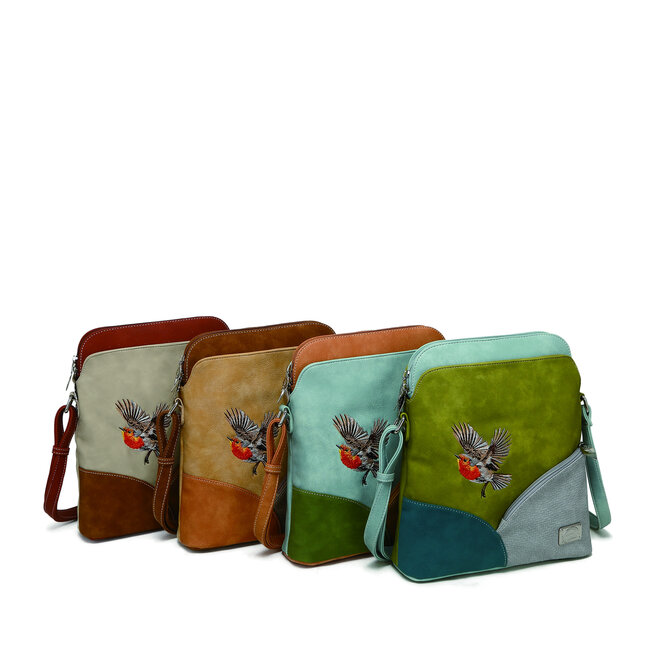 Hi-di-Hi 'Whistle' Schoudertas L.Green/L.Blue/Petrol/L.Grey WH07