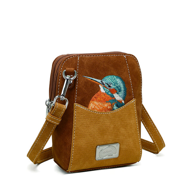 Hi-di-Hi 'Little Paradise' Crossbody Bag Cognac/Peach LP16