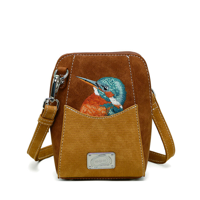 Hi-di-Hi 'Little Paradise' Crossbody Bag Cognac/Peach LP16