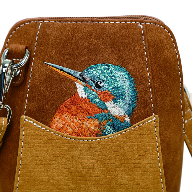 Hi-di-Hi 'Little Paradise' Crossbody Bag Cognac/Peach LP16