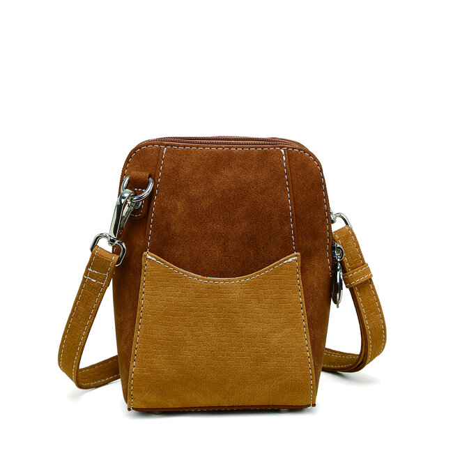 Hi-di-Hi 'Little Paradise' Crossbody Bag Cognac/Peach LP16
