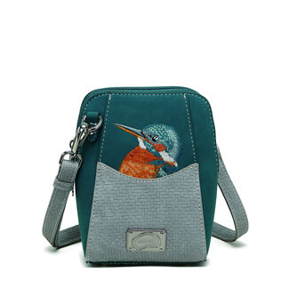 Hi-di-Hi 'Little Paradise' Crossbody Bag Petrol/L.Grey LP14