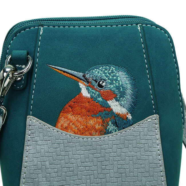 Hi-di-Hi 'Little Paradise' Crossbody Bag Petrol/L.Grey LP14