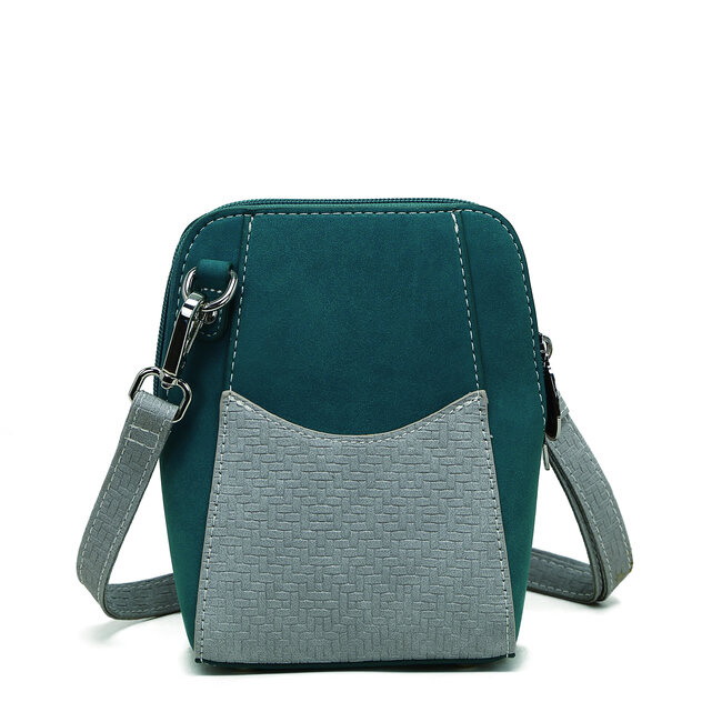 Hi-di-Hi 'Little Paradise' Crossbody Bag Petrol/L.Grey LP14