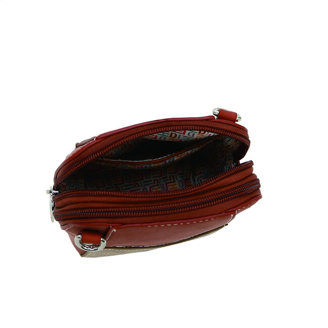 Hi-di-Hi 'Little Paradise' Crossbody Bag Red/Beige LP13
