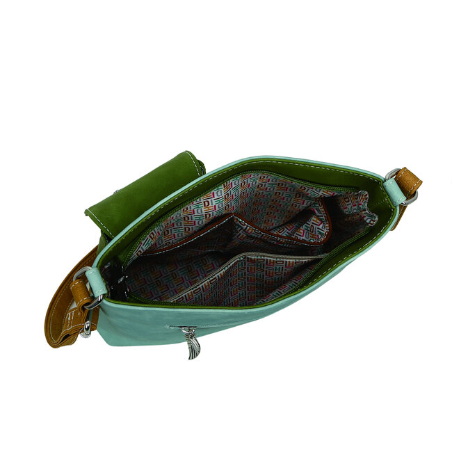 Hi-di-Hi 'Quack' Crossbody Bag L.Blue/Green/Peach QU08