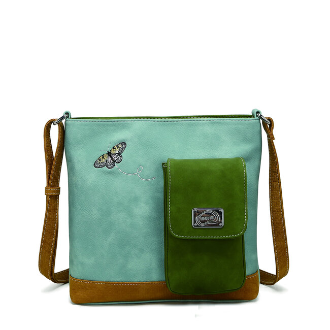 Hi-di-Hi 'Quack' Crossbody Bag L.Blue/Green/Peach QU08