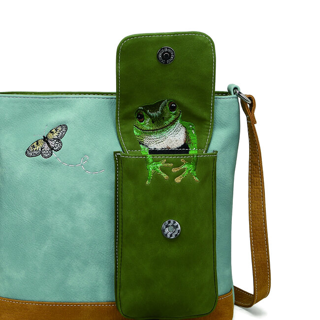 Hi-di-Hi 'Quack' Crossbody Bag L.Blue/Green/Peach QU08