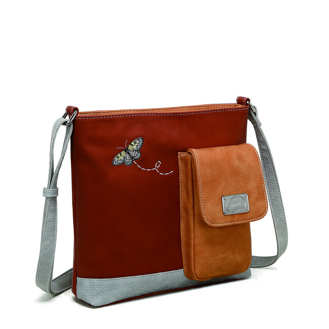 Hi-di-Hi 'Quack' Crossbody Bag Red/Orange/L. Grey QU05