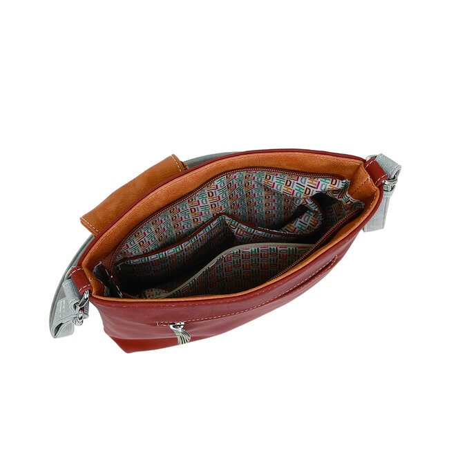 Hi-di-Hi 'Quack' Crossbody Bag Red/Orange/L. Grey QU05