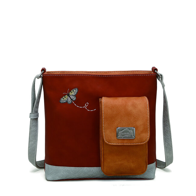 Hi-di-Hi 'Quack' Crossbody Bag Red/Orange/L. Grey QU05