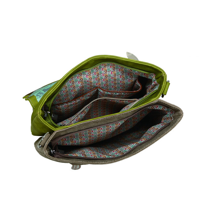 Hi-di-Hi 'King Shopper' L.Green/Beige- KS11
