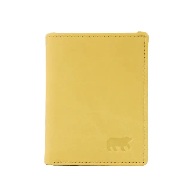 Bear Design Pasjeshouder met briefgeldvak 'Cas' Butter Yellow