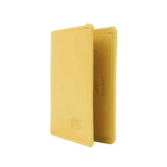 Bear Design Pasjeshouder met briefgeldvak 'Cas' Butter Yellow
