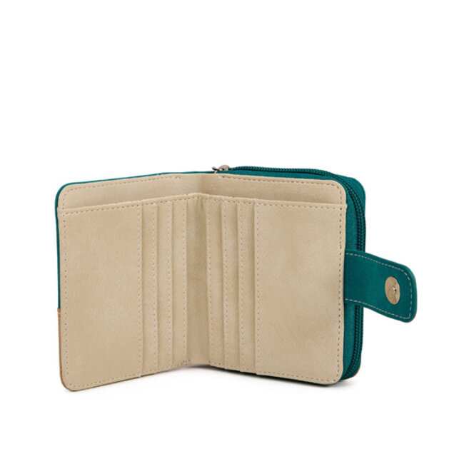 Hi-di-Hi Portemonnee 'Little Magpie' Petrol/Beige - LTM14