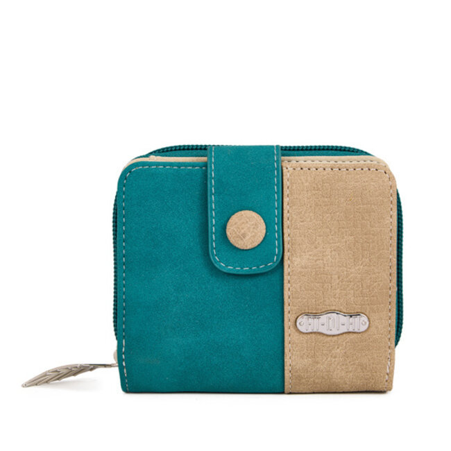 Hi-di-Hi Portemonnee 'Little Magpie' Petrol/Beige - LTM14