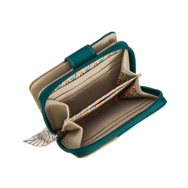 Hi-di-Hi Portemonnee 'Little Magpie' Petrol/Beige - LTM14