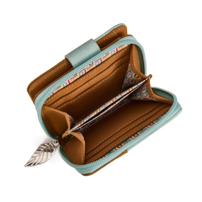 Hi-di-Hi Portemonnee 'Little Magpie' L.Blue/Cognac - LTM16