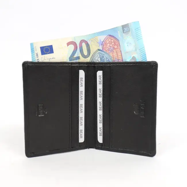Bear Design Pasjeshouder met briefgeldvak 'Cas' Zwart