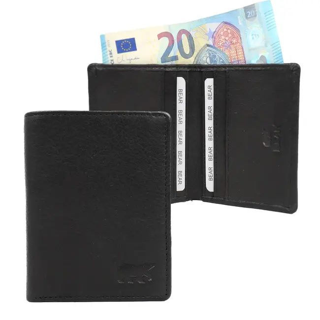 Bear Design Pasjeshouder met briefgeldvak 'Cas' Zwart