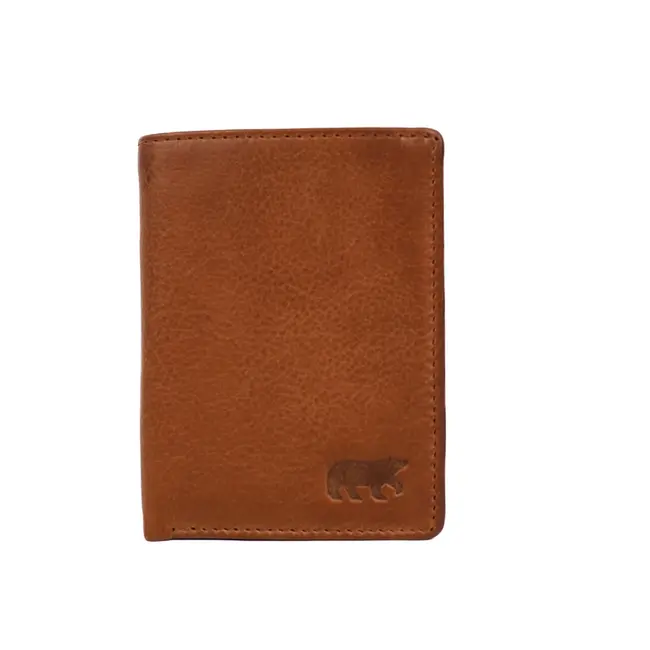 Bear Design Pasjeshouder met briefgeldvak 'Cas' Cognac