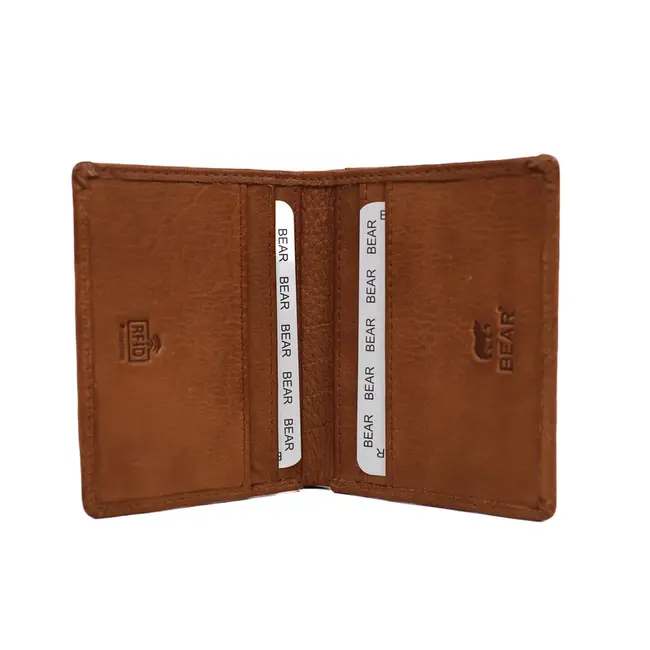 Bear Design Pasjeshouder met briefgeldvak 'Cas' Cognac