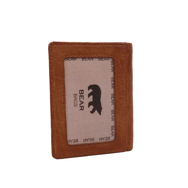 Bear Design Pasjeshouder met briefgeldvak 'Cas' Cognac