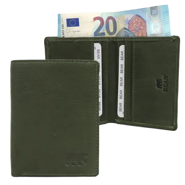Bear Design Pasjeshouder met briefgeldvak 'Cas' Groen