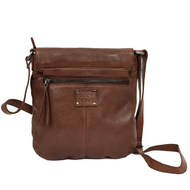 Bear Design Schoudertas met flap 'Jip' Donkerbruin
