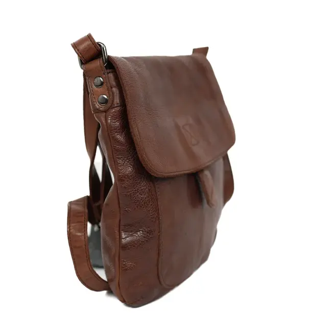 Bear Design Schoudertas met flap 'Jip' Donkerbruin