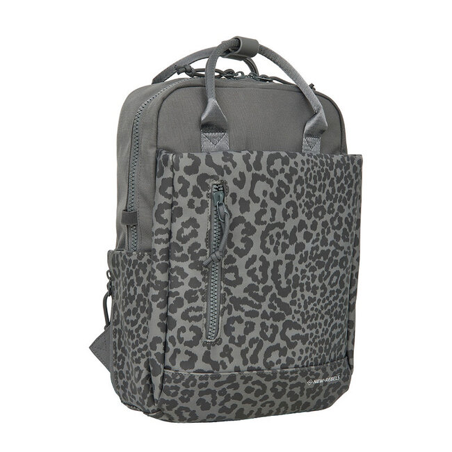 New Rebels 'Urban Leopard' Miami handel backpack - Antraciet