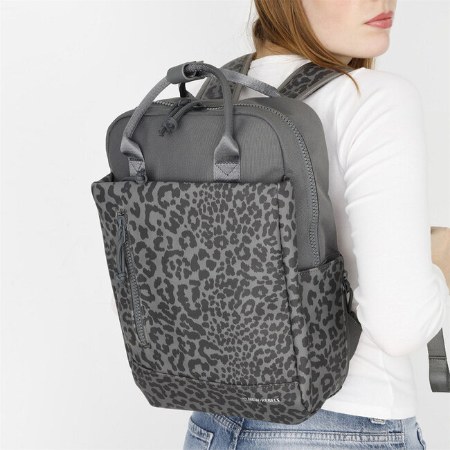 New Rebels 'Urban Leopard' Miami handel backpack - Antraciet