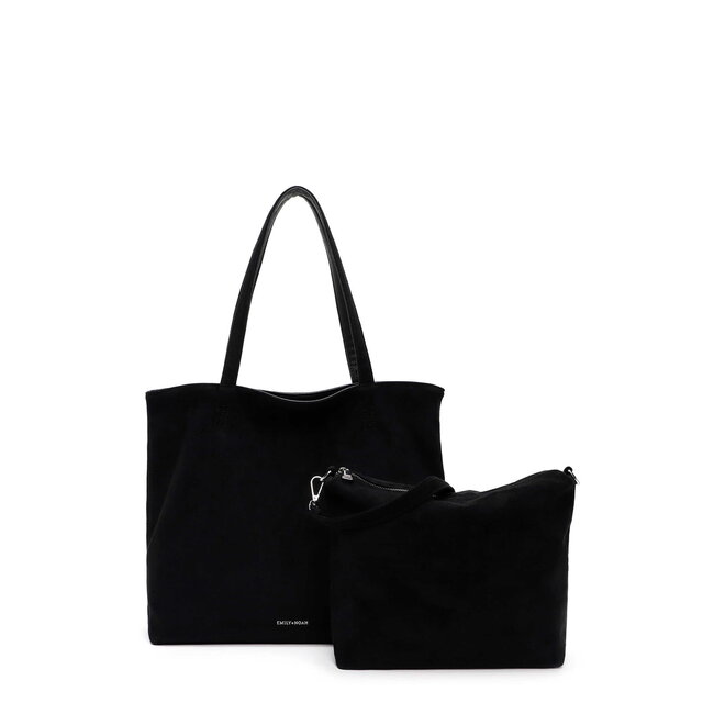 Emily & Noah Shopper 'Eva' Suede Look - Zwart