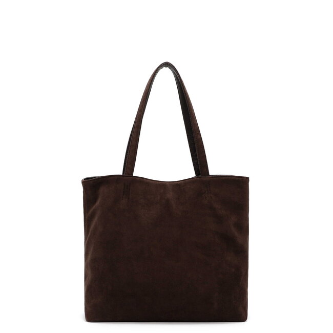 Emily & Noah Shopper 'Eva' Suede Look - Donkerbruin