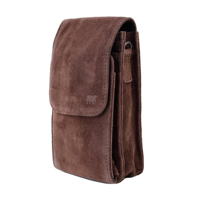 Bear Design Suède Schoudertasje 'Robbie' 2.0 - Choco